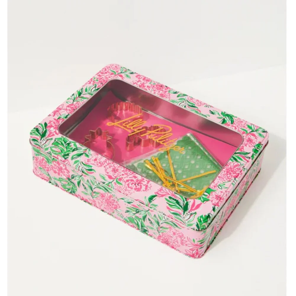 NWT Lilly Pulitzer Koala La La Cookie Exchange Kit Tin Cookie Cutters